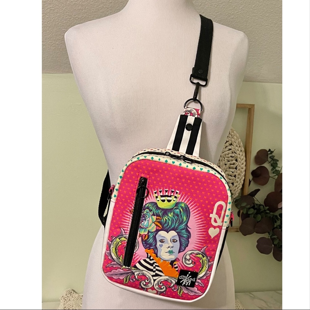 SOLD Queen of Hearts Convertible Backpack Sling